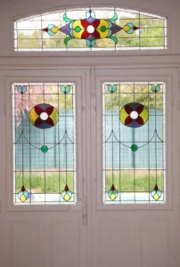 Vitrail porte d'entrée Art Nouveau