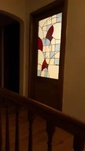 Vitrail porte intérieure Tiffany contemporain