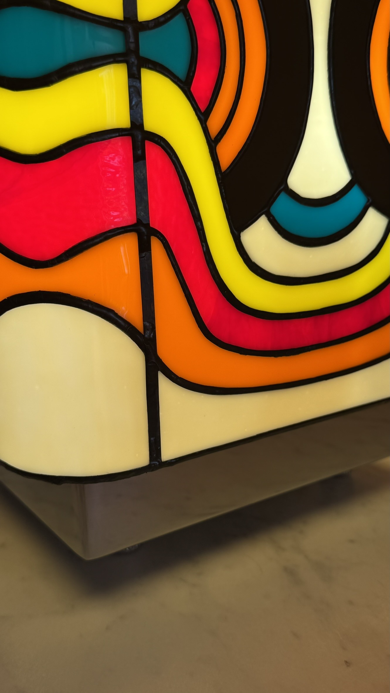 Lampe Art Contemporain Vitrail Tiffany Psychédélik – Image 7