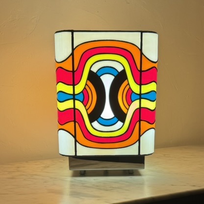 Lampe Art Contemporain Vitrail Tiffany Psychédélik – Image 4