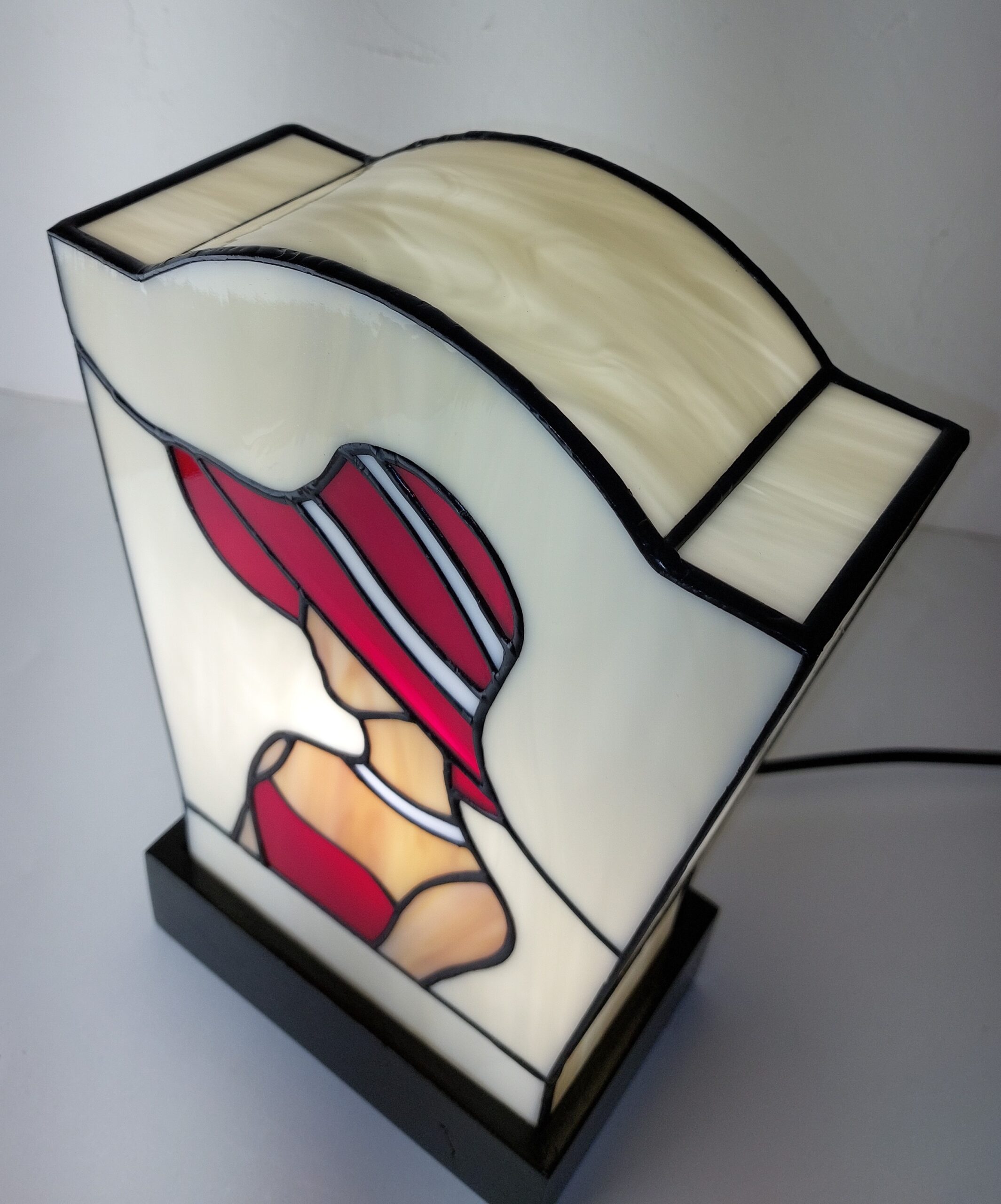 Lampe Art Déco Vitrail Tiffany Camille Ecarlate – Image 5