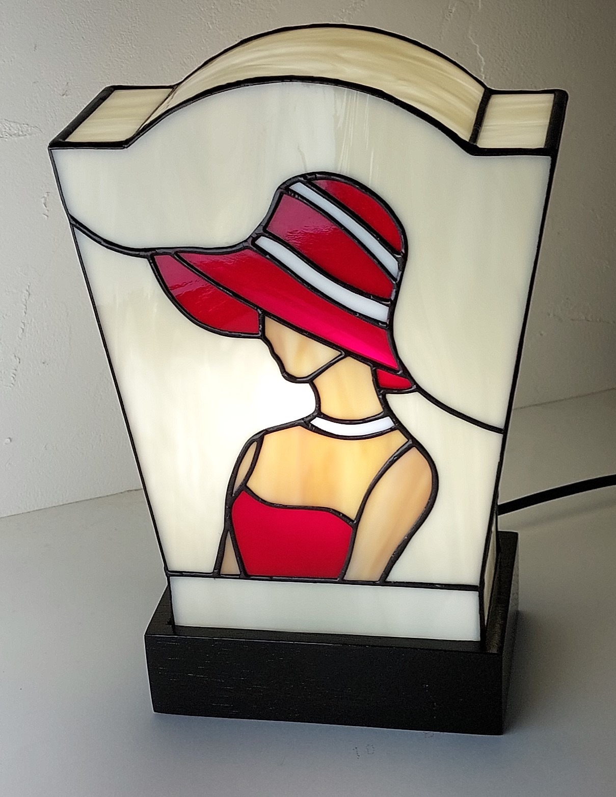 Lampe Art Déco Vitrail Tiffany Camille Ecarlate – Image 3