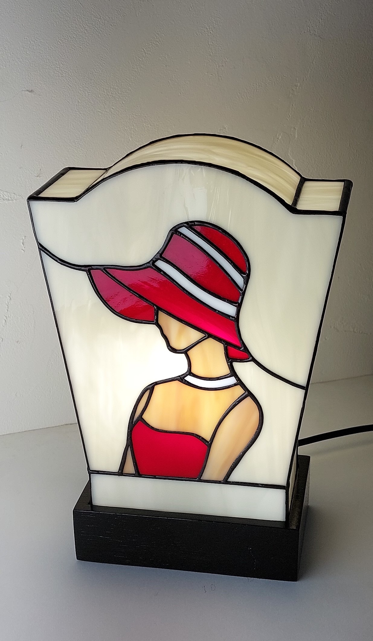 Lampe Art Déco Vitrail Tiffany Camille Ecarlate – Image 2