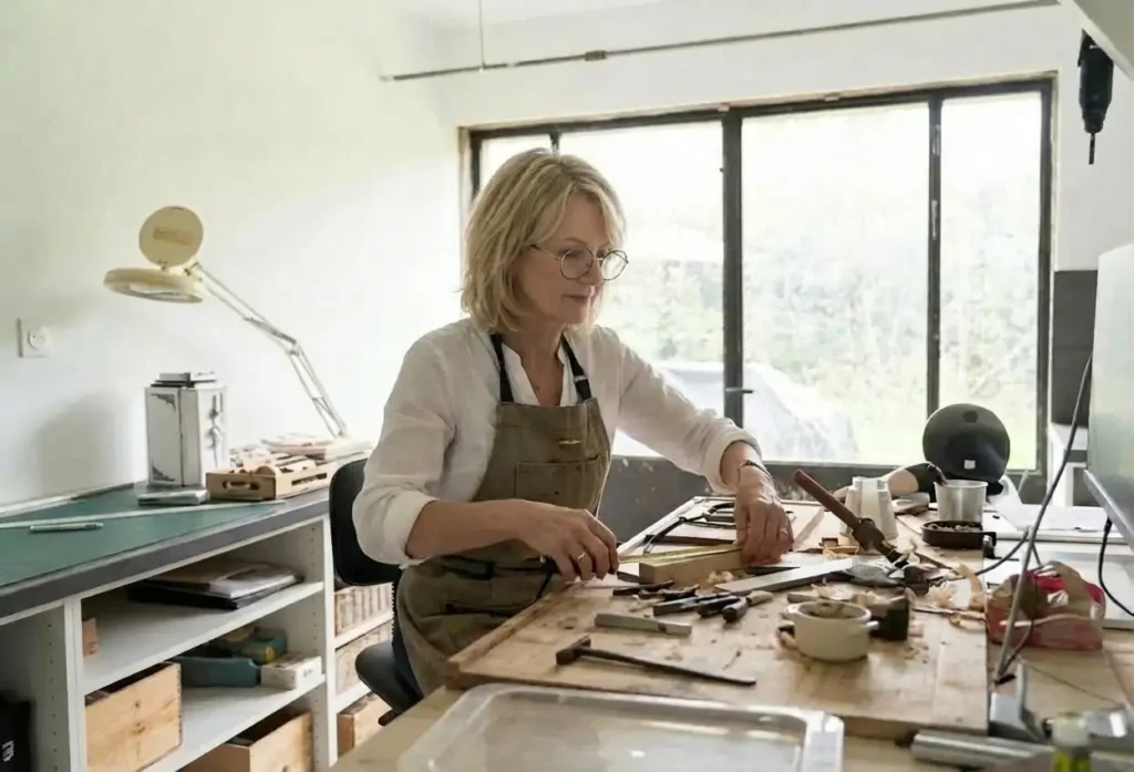 Catherine Vidal Catherine Vidal Lumière et Vitrail dans son atelier