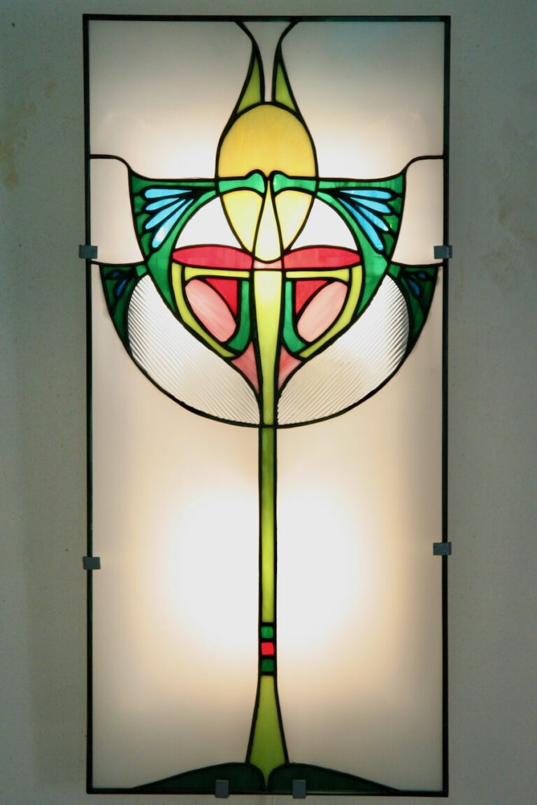 Applique Vitrail Art Nouveau Tiffany réalisé à la main